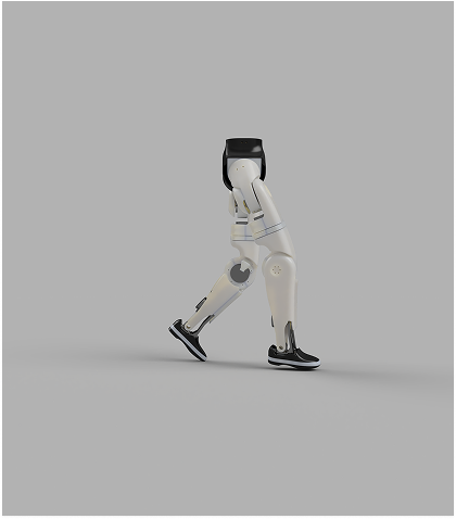 Humanoid robot prototype in motion